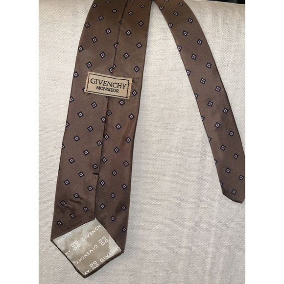 Vintage Givenchy Monsieur Geometric Patterened Classic Silk 57” Tie Italy - Picture 4 of 8